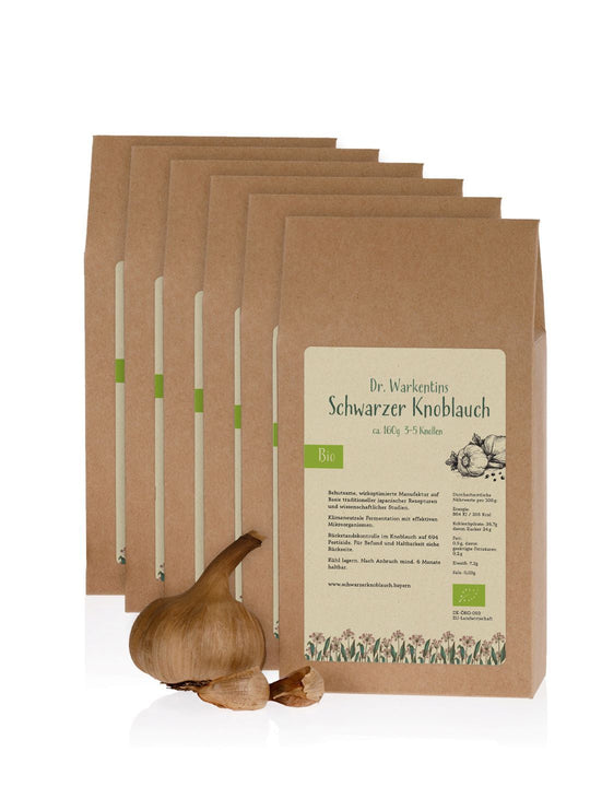Dr. Warkentins Schwarzer Bio-Knoblauch Set mit 6 Boxen