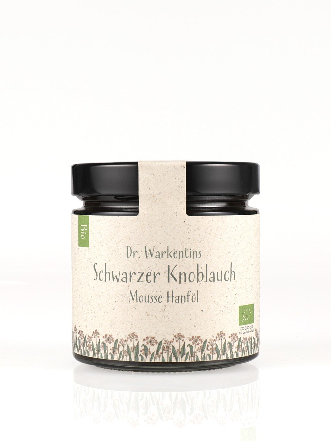 Dr. Warkentins Schwarzer Bio-Knoblauch Mousse mit Hanföl 410g Glas