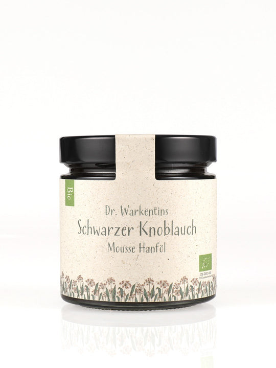 Dr. Warkentins Schwarzer Bio-Knoblauch Mousse mit Hanföl 410g Glas