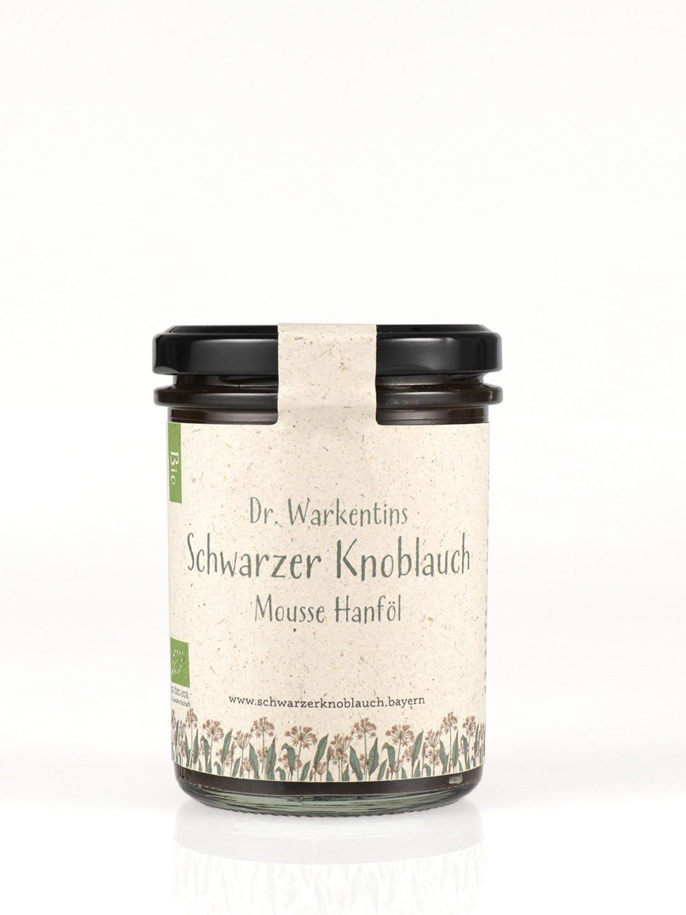 Dr. Warkentins Schwarzer Bio-Knoblauch Mousse mit BIO-Hanföl 210g Glas