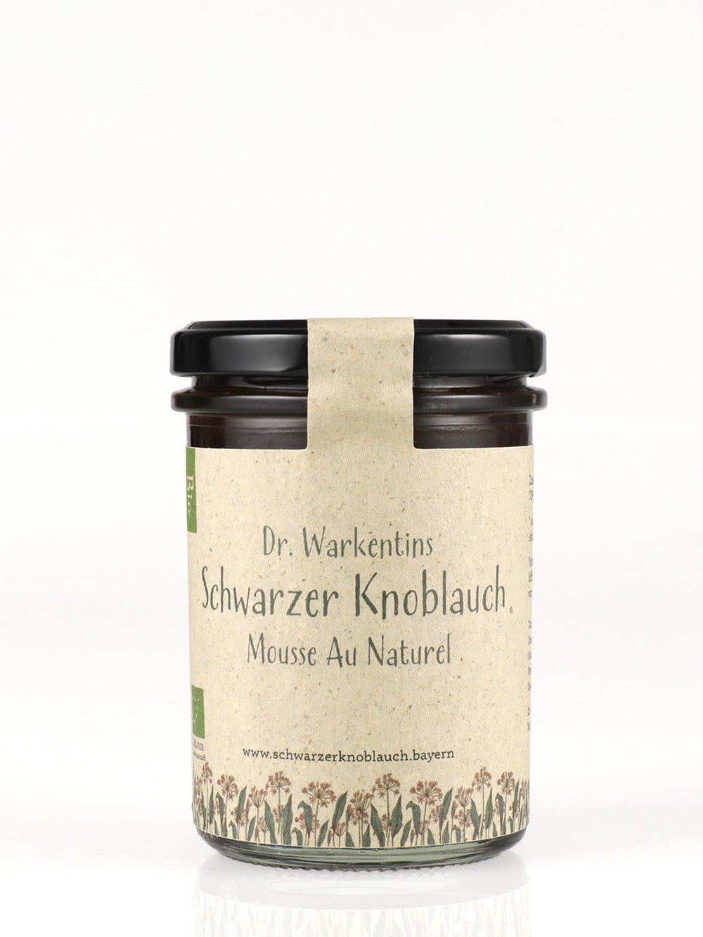 Dr. Warkentins Schwarzer Bio-Knoblauch Mousse au Naturel mit BIO-Rapsöl 210g Glas