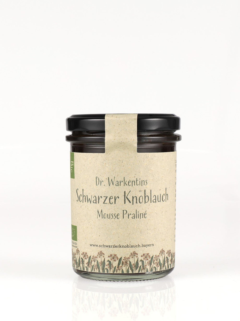 Dr. Warkentins Schwarzer Bio-Knoblauch Mousse Praline mit BIO-Kokosbutter 210g Glas